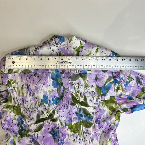 Carlisle Collection Cotton Floral Blazer Purple/blue/white. Lined SZ 10 Like New - Picture 11 of 13